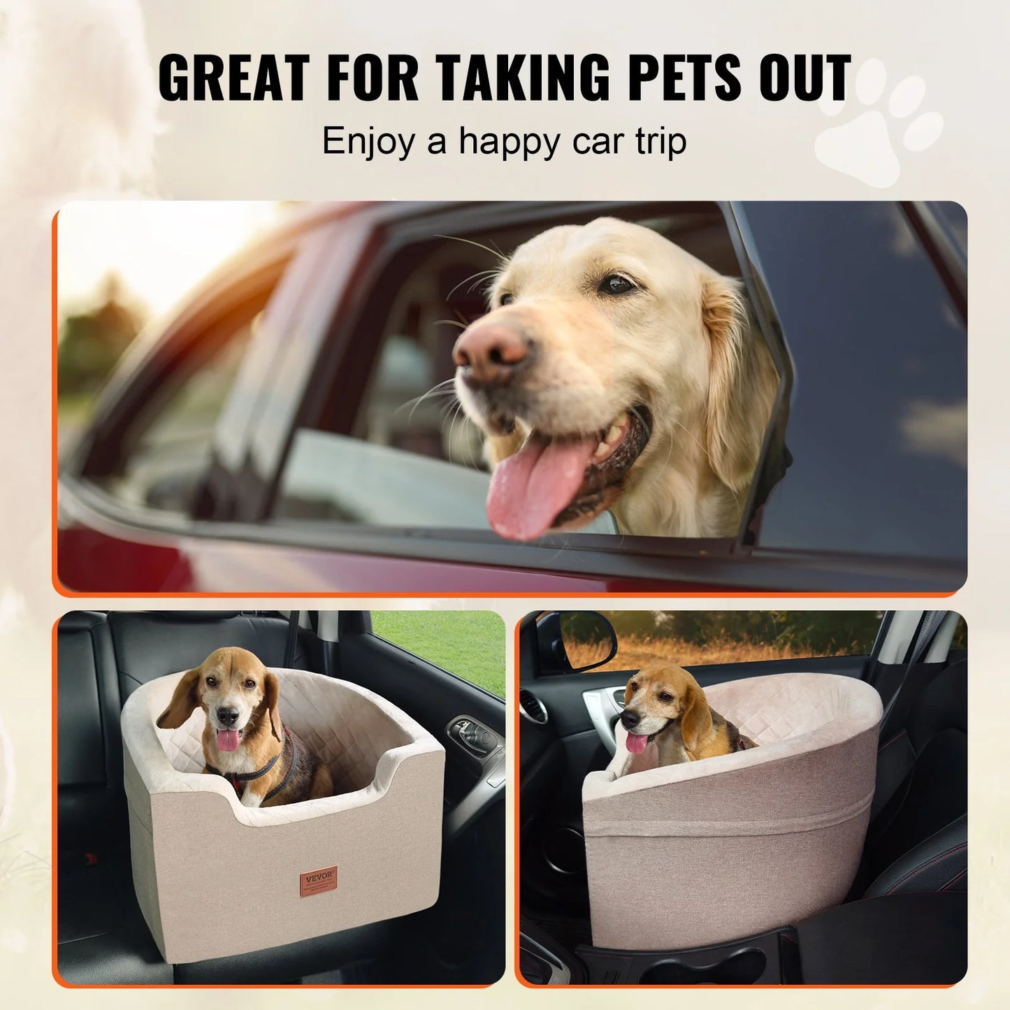 Elevate Your Dog's Travel Experience with the VEVOR Dog Booster Car Seat - Perfect for Pups Up to 55 lbs!