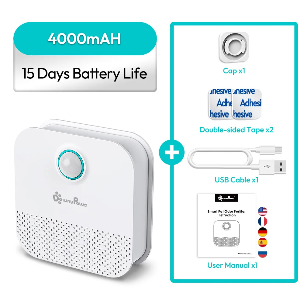 Eliminate Litter Box Odors Instantly! Discover the DownyPaws 4000mAh Cat Odor Purifier for a Fresher and Cleaner Home!