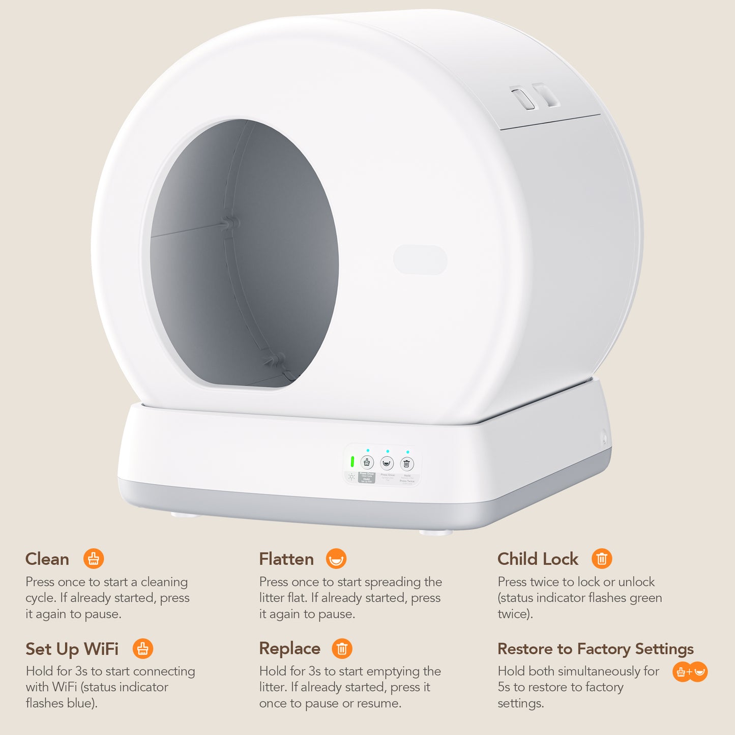 Revolutionary Self-Cleaning Cat Litter Box with APP Control, Advanced Safety Sensors, Odor Isolation & Real-Time Health Monitoring