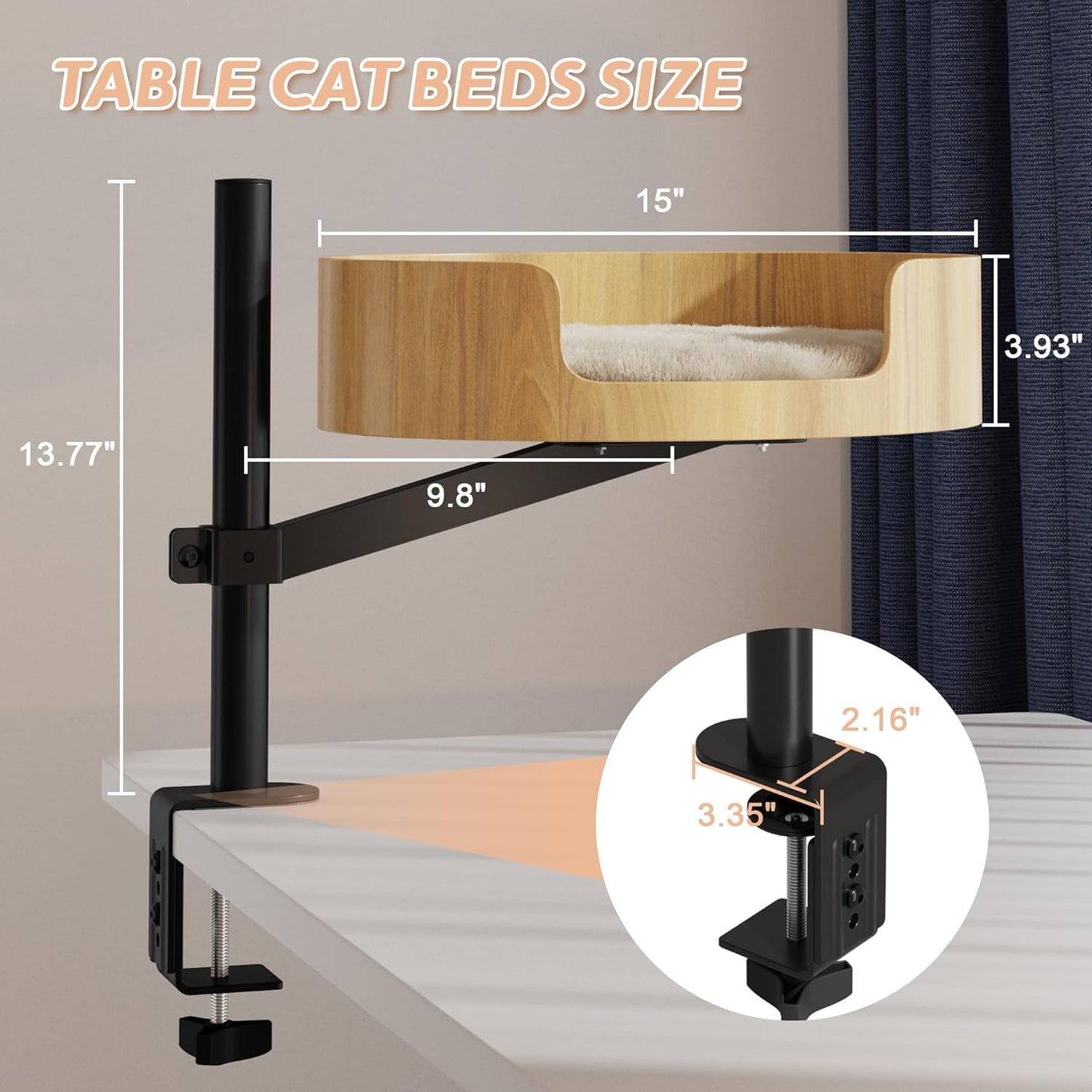 Elevate Your Cat's Comfort with Our Adjustable 360° Rotating Desktop Bed - Perfect Hammock for Indoor Cats and Small Spaces