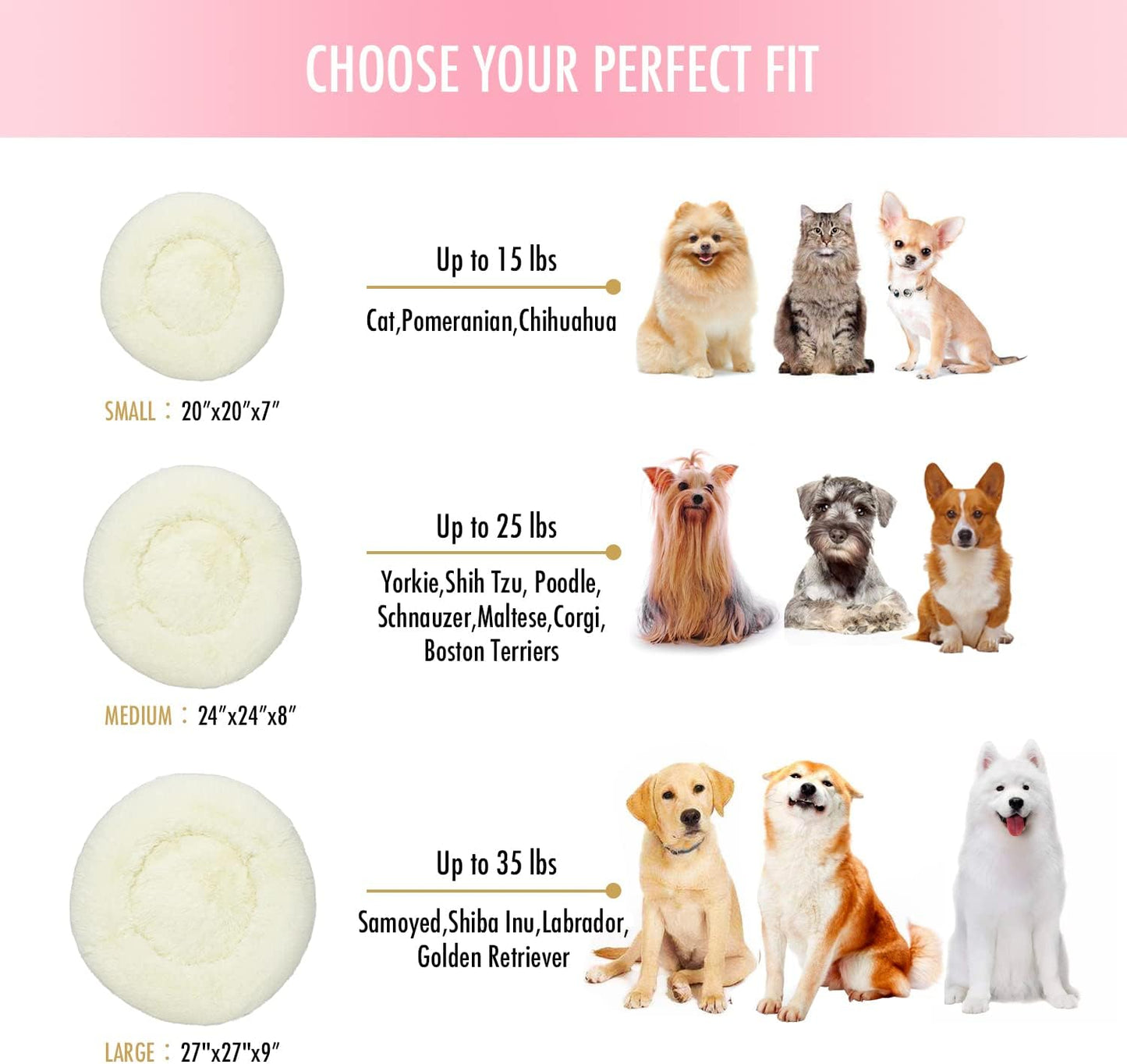 Wrap Your Pet in Luxury! 🐾✨ Enjoy the Snuggly Comfort of Our Anti-Anxiety Plush Faux Fur Pet Bed - Perfect for Dogs & Cats! Available in 20", 24", & 27" (27" in Elegant White) 🌟