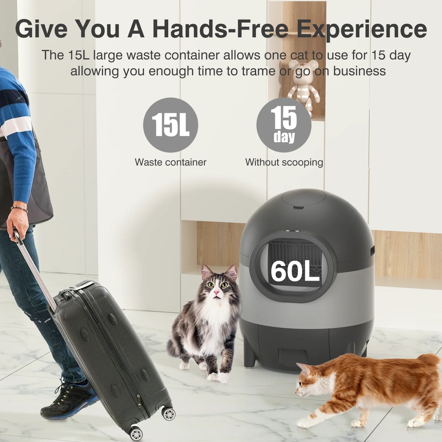 Revolutionize Your Cat Care with Our Smart Self-Cleaning Litter Box - Control It from Your Phone! Perfect for Multi-Cat Homes!