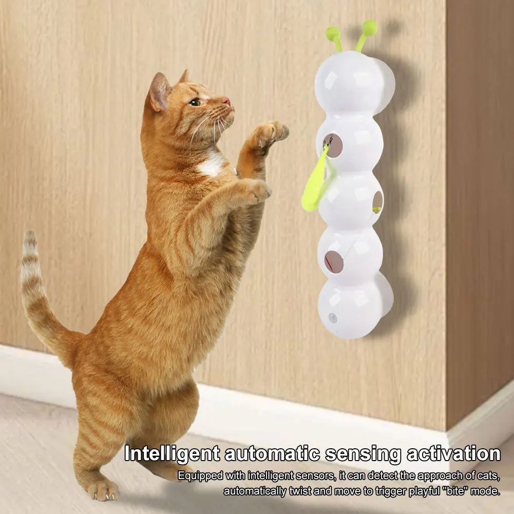Exciting Caterpillar Teasing Cat Toy - Motion Activated and Rechargeable for Playful Indoor Cats