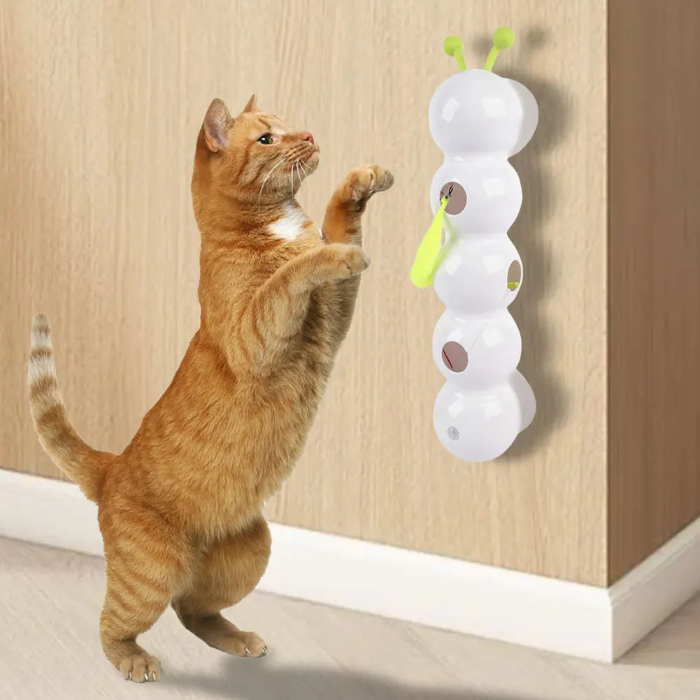 Exciting Caterpillar Teasing Cat Toy - Motion Activated and Rechargeable for Playful Indoor Cats
