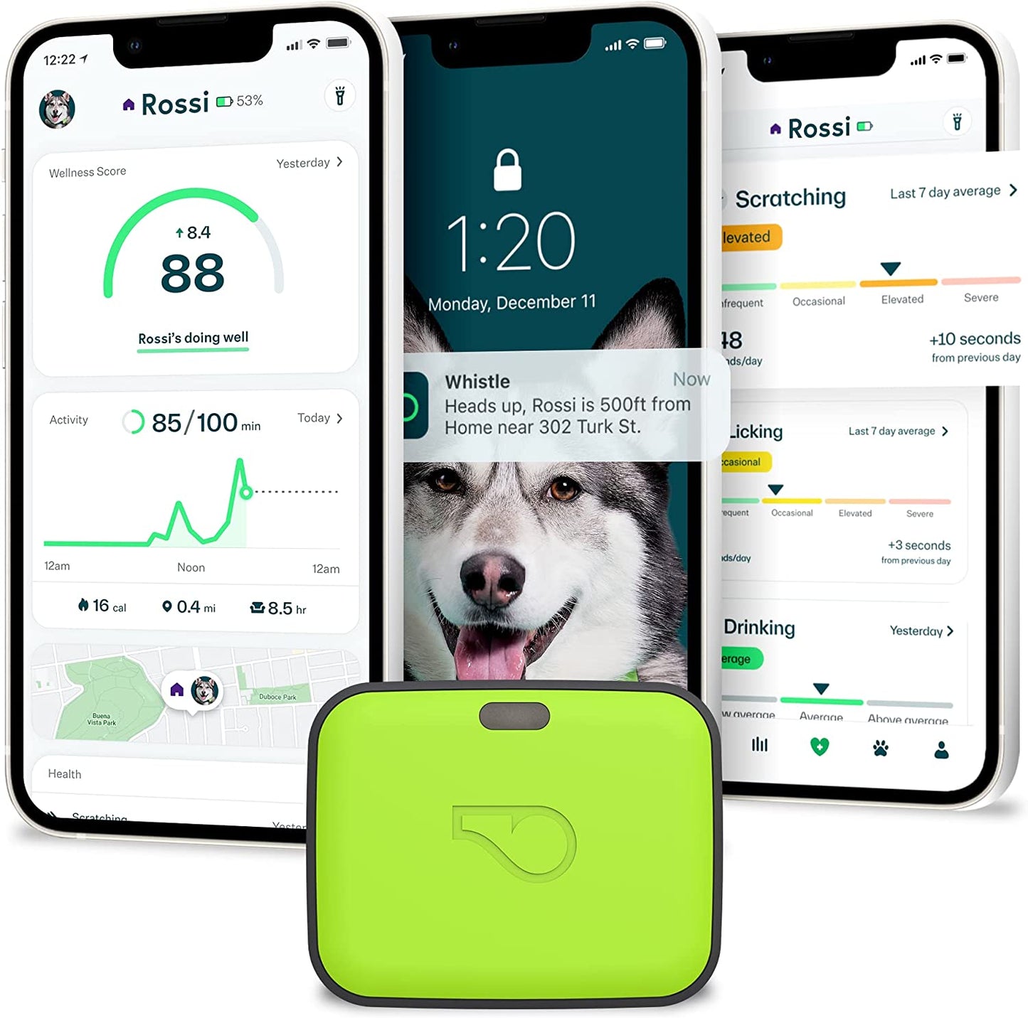 Unleash Adventure with the GO Explore Health + GPS Tracker for Pets – Green Edition (100-04202-00)