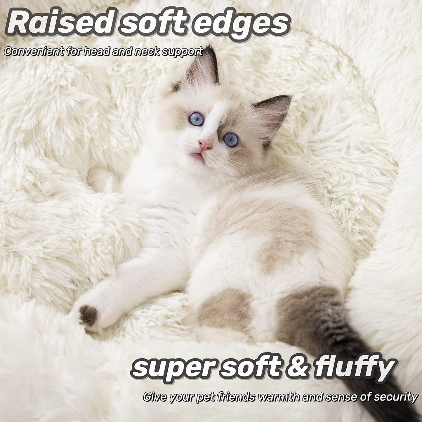Wrap Your Pet in Luxury! 🐾✨ Enjoy the Snuggly Comfort of Our Anti-Anxiety Plush Faux Fur Pet Bed - Perfect for Dogs & Cats! Available in 20", 24", & 27" (27" in Elegant White) 🌟
