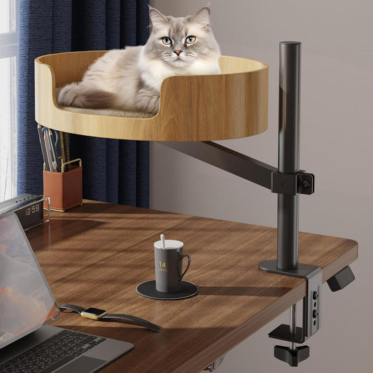 Elevate Your Cat's Comfort with Our Adjustable 360° Rotating Desktop Bed - Perfect Hammock for Indoor Cats and Small Spaces