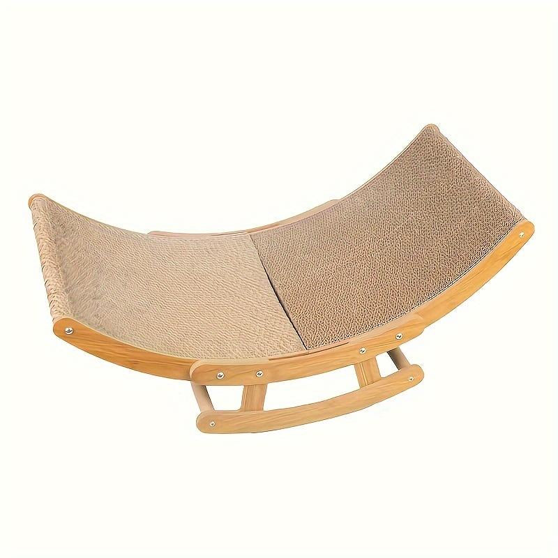 Elevate Your Cat's Comfort: Stylish Wooden Scratcher Bed with Cozy Pad! 🐾💖