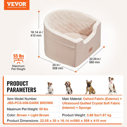 Elevate Your Dog's Travel Experience with the VEVOR Dog Booster Car Seat - Perfect for Pups Up to 55 lbs!