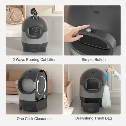 Revolutionize Your Cat Care with Our Smart Self-Cleaning Litter Box - Control It from Your Phone! Perfect for Multi-Cat Homes!