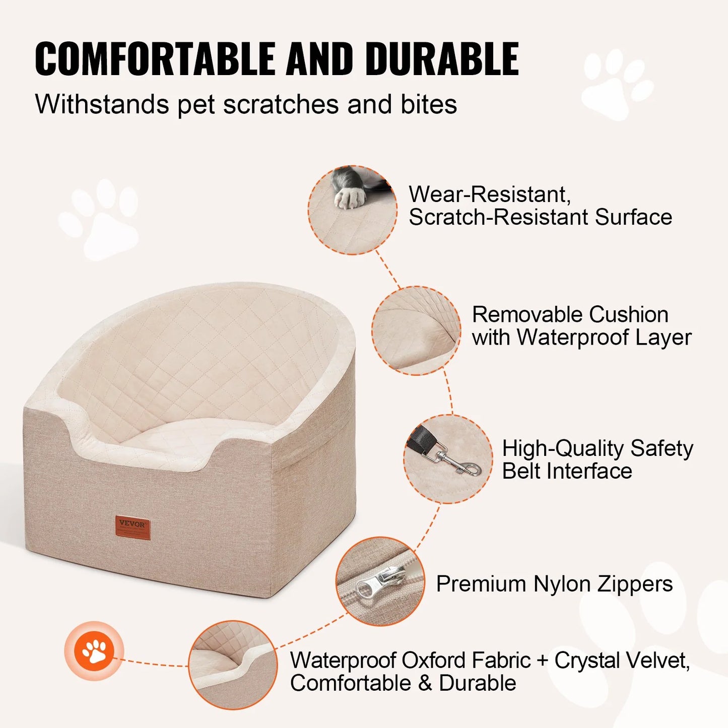 Elevate Your Dog's Travel Experience with the VEVOR Dog Booster Car Seat - Perfect for Pups Up to 55 lbs!