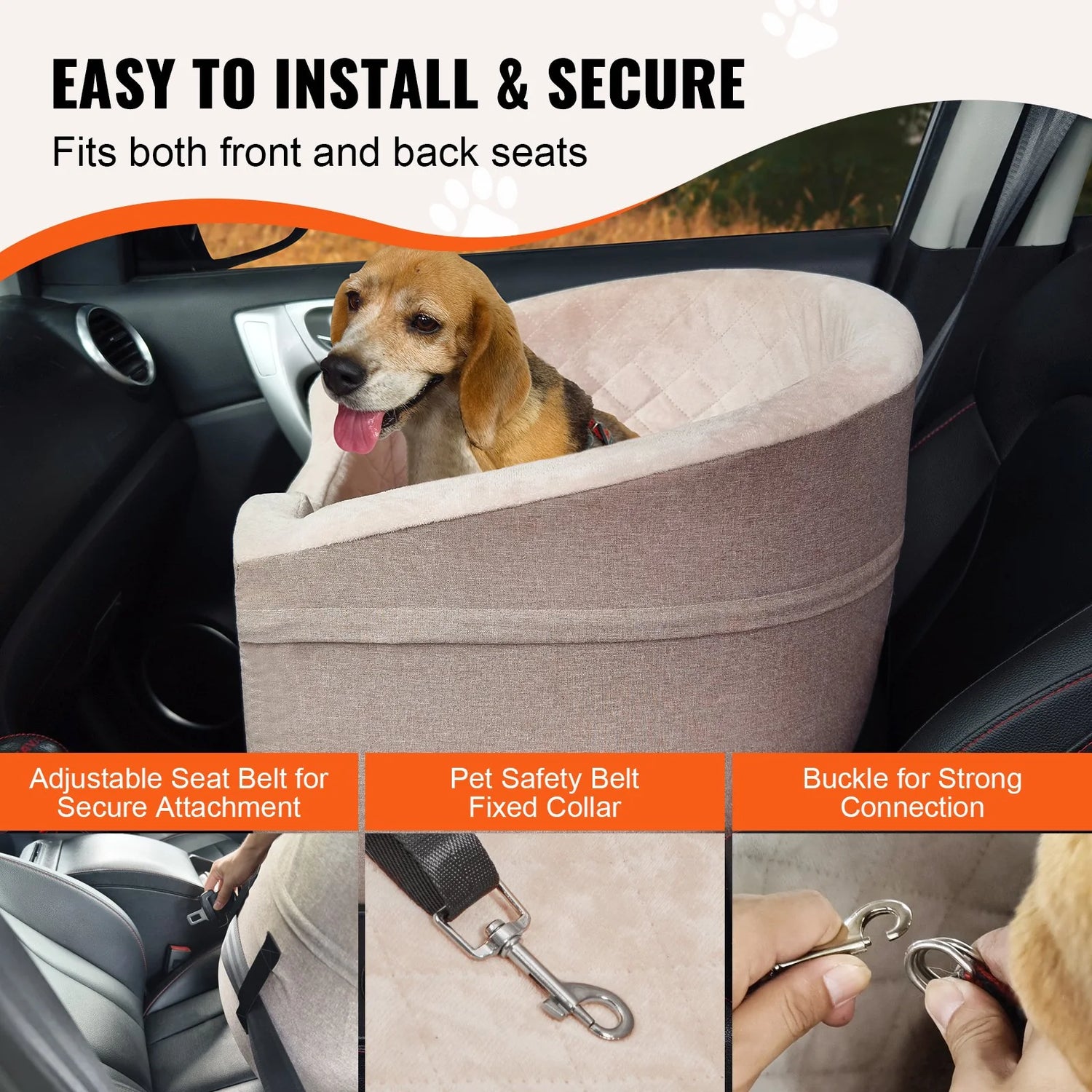 Elevate Your Dog's Travel Experience with the VEVOR Dog Booster Car Seat - Perfect for Pups Up to 55 lbs!